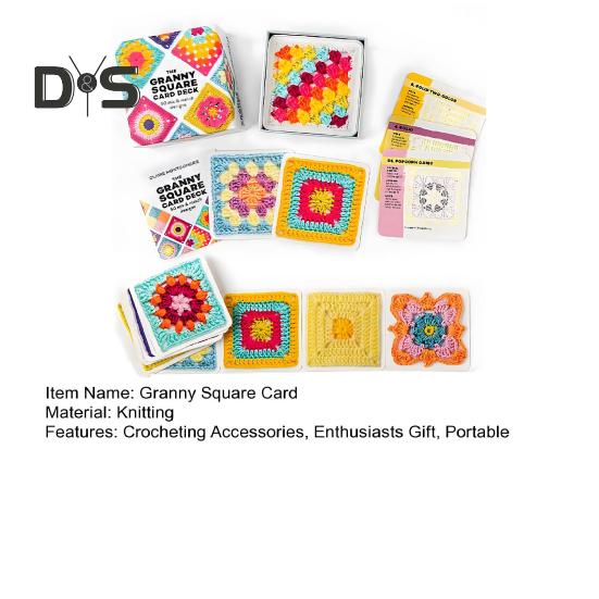 1 sett Granny Square Card Deck DIY Hekle Mønster Kort Håndlaget Strikke Firkantet Mønster Nybegynner Hekle Tilbehør Entusiaster Gave
