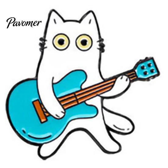 Animal Brooch Accessory Musical Instrument Cat Pin, Guitar Violin Piano DJ Kitten Badge Metal Pin for Backpacks Hats Scarves Jackets Clothing