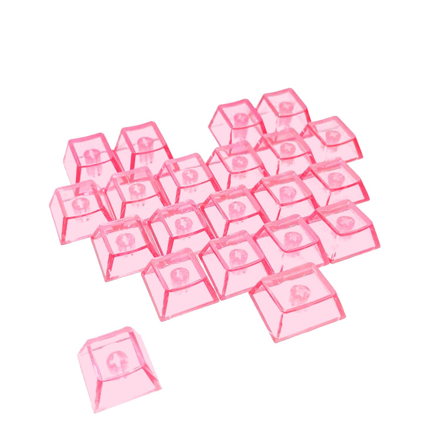 

21-Key Transparent Heart Keycaps for Magnetic Switch Keyboards