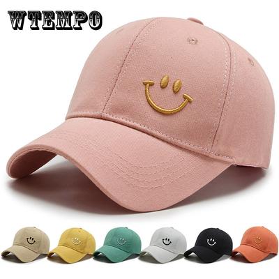 Summer Unisex Baseball Cap Smiley Embroidery Snapback Hats for Men Women Simple Cotton Bonnet Caps Fashion Hip Hop Cap Dad Hat