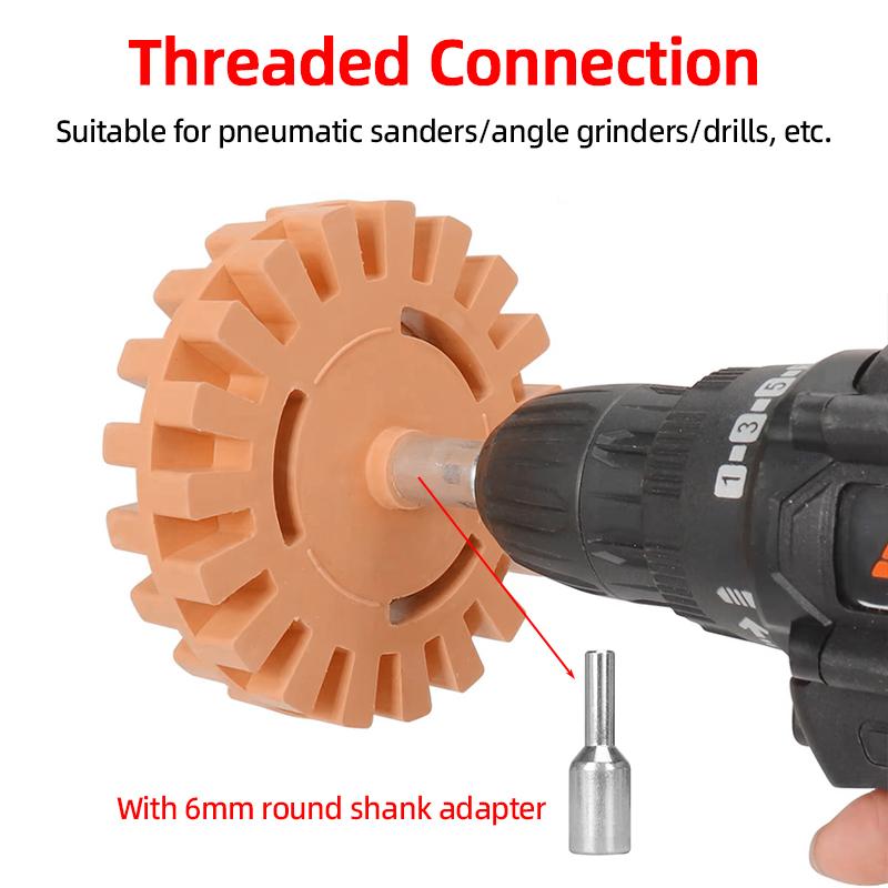 Car Eraser Wheel 3.5/4 Inch Decal Remover Eraser Wheel Adhesive Sticker Pinstripe Remover Paint Repair Quick Cleaning Tool