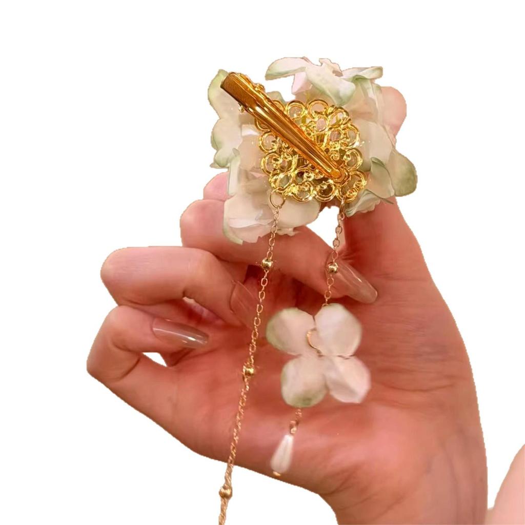 Fairy Flower Pearl Tassel Hair Clip - Sweet Duckbill Side Bang Accessory