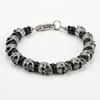 Neu eingeführter Perlenarmband, Neues Armband aus Edelstahl mit Totenkopf, Hochwertiges Armband aus Natursteinperlen