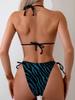Sexy Striped Micro Bikini Women Swimsuit Female Halter Swimwear Thong Bikinis Set Two-piece Beachwear Bathing Suit