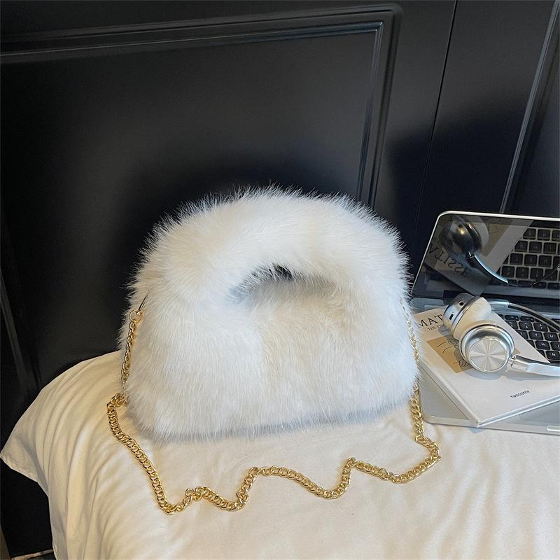 Geantă de mână plușată cu imprimeu leopard pentru femei, geantă de umăr/crossbody la modă, casual, de toamnă