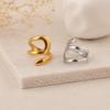 European Geometric Stainless Steel Hollow Ring: Irregular Exaggerated Design for Women