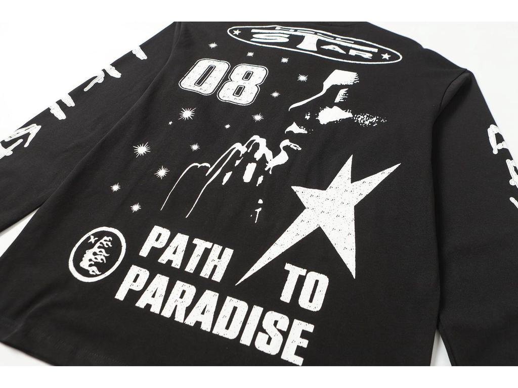 Cross 2025 Hellstar Trendy High Street Loose Long Sleeve Hoodie for Men & Women – Autumn Wear