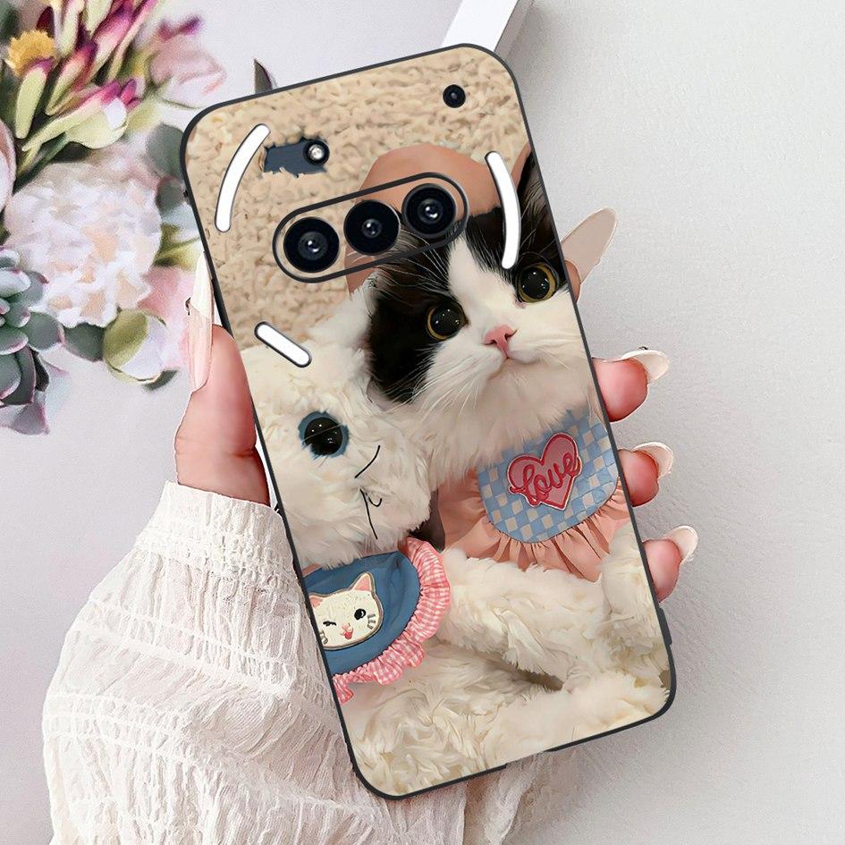 For Nothing Phone 3A 2025 Case A059 Fashion Flower Cats Cartoon Silicone Soft Shockproof Cover For Nothing Phone3A 3A Pro Bumper