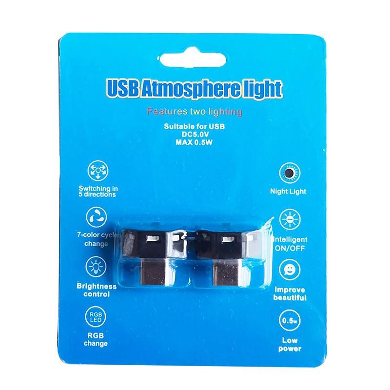 Mini Car Light Type-C Led Ambient Night Light Decorative Neon Lamp Auto Interior Atmosphere Emergency Light