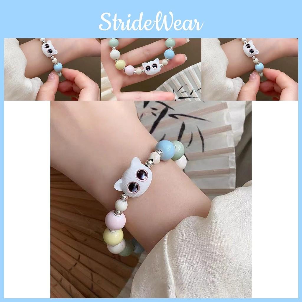 Bead Ceramic Cat Bracelet Adorable And Trendy Womens Geometric Jewelry Hand