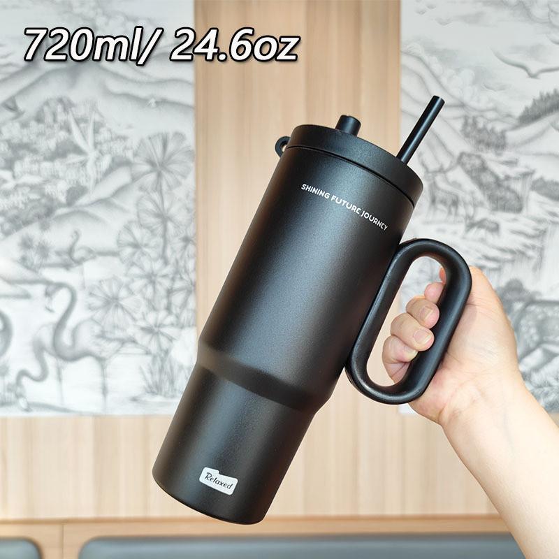 Insulated Travel Mug 720ml Stainless Steel Leakproof Cup For Office Use