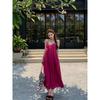 Women's Vacation Style Rose Red Summer Sling Dress