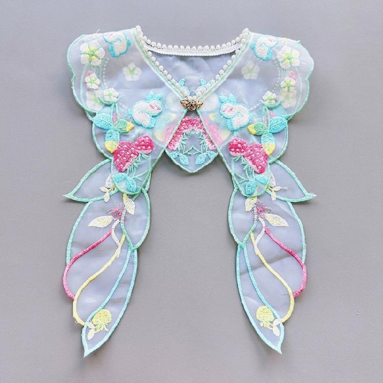 Yunjian Collar Decorative Hanfu Studded Pearls False Collar Embroidered Rabbit