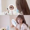 PRIDEMII Klapplupe LED Lithium Einfache Berührung Reise Stufenlose Helligkeit Schminktischspiegel Spiegel, Zweiseitig (20x + 1x), Leicht, Eingebaut