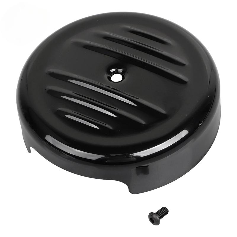 8" For Harley Sportster XL 2012-UP Softail FLST FXST 2011-2017 Motorcycle Air Cleaner Cover Plain Black Round Stripe Style