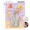 Floral Vase Pearl Art Kit with Frame 3D Sparkling Canvas Painting Elegant Luxury Room Wall Decor Gift for Modern Aesthetic Home Interior Design