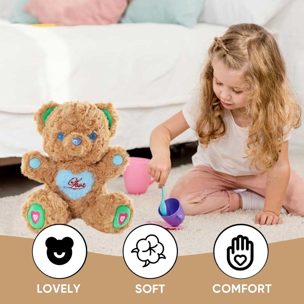 Teddy Bear Stuffed Animals Soft Cuddly Stuffed Bear Bunny Rabbit Plush Toy with Heart in Foot Valentine's Day Gifts for Her