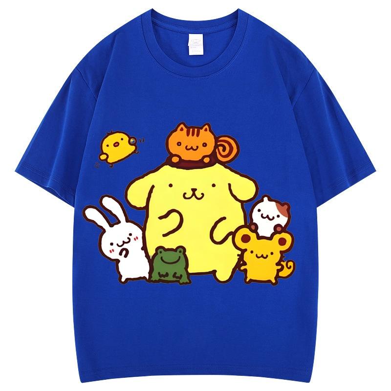 Pom Pom Purin Tshirt Kids Cartoon Casual Summer Girls Short-sleeved Girls T-shirt Clothes BoysTeen Clothing