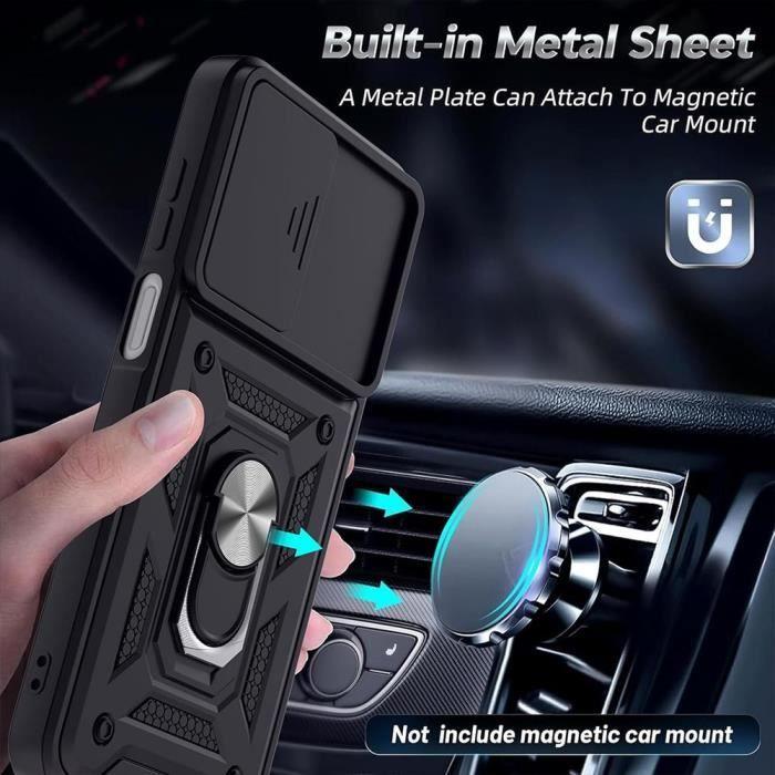 Coque et 2 Verres Trempés pour Samsung Galaxy A36 - Protection Ultra Résistante avec Support et Cache Caméra Coulissant - Noir