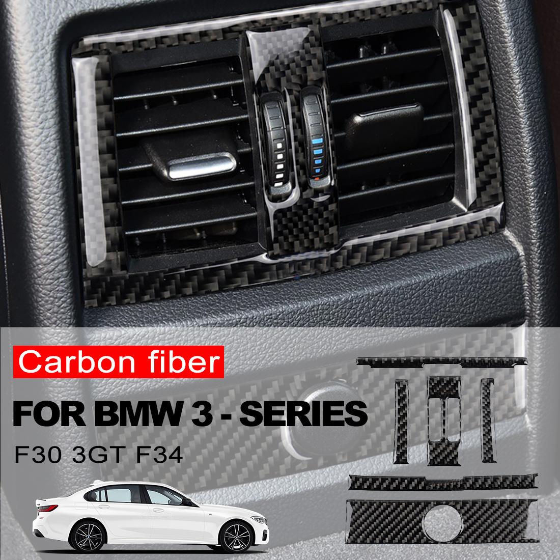 

Carbon Fiber Auto Interior Rear Air Conditioning Outlet Trim Cover Sticker For BMW 3 Series F30 3GT F34 2013-19 Car
