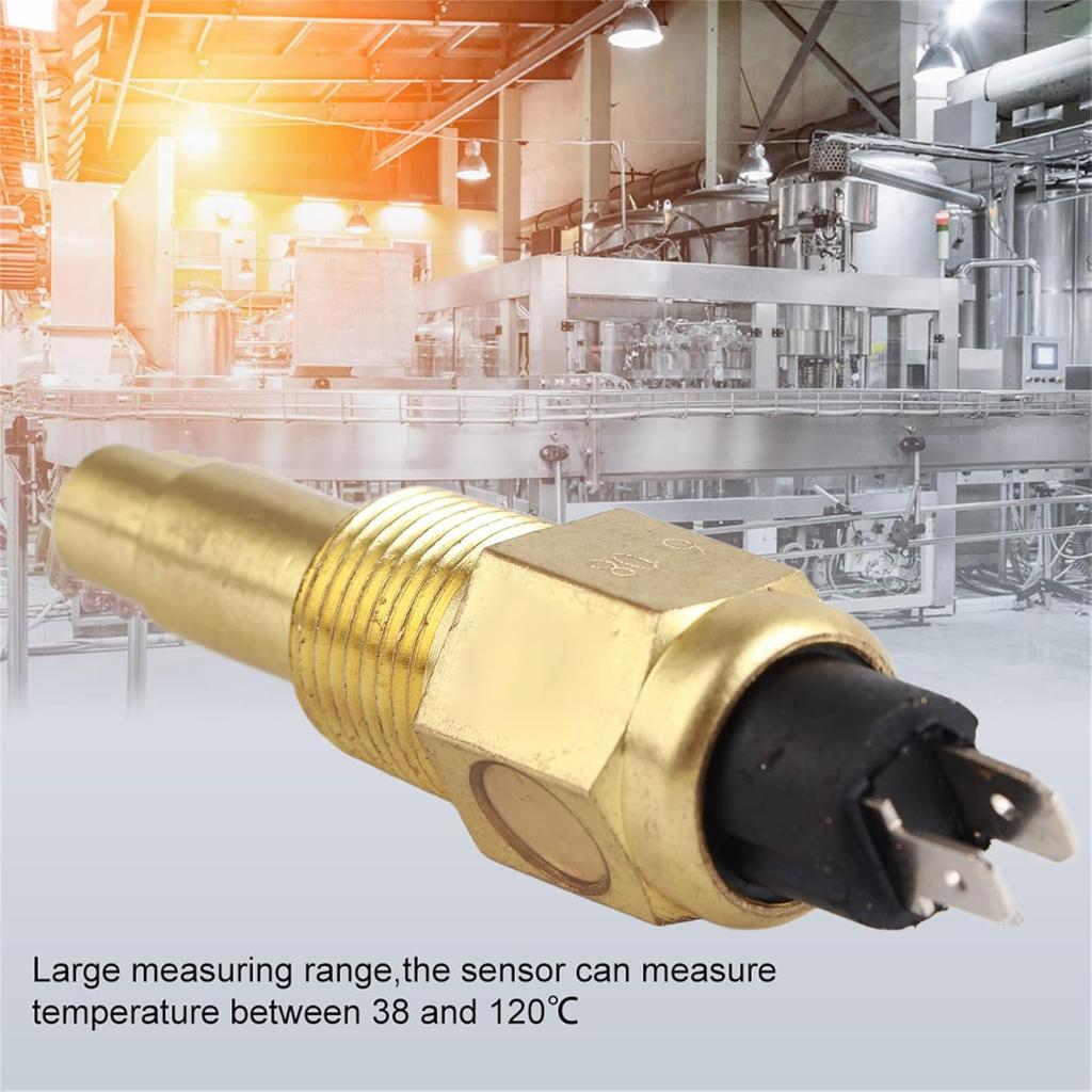 Engine Water Temperature Sensor, 3/8'' NPT Brass Male Thread Coolant Cooling Temp Sensor, 100-248'F Thermostat Detector Sender for VDO 6~24V Engine