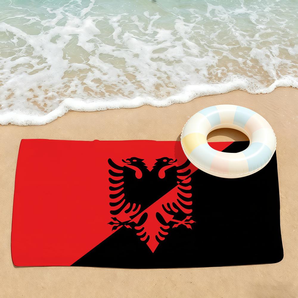 Nazione A-Bandiera dell'Albania Asciugamano Asciugatura Asciugamano da Bagno Applicabile a Nuoto Leggero Campeggio Yoga Spiaggia Fuori