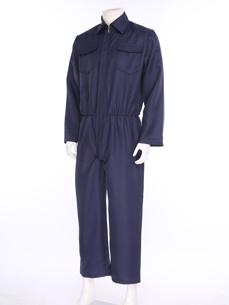 Unisex Overalls mit Frontreißverschluss S-3XL, Arbeits-Overall mit Brusttaschen für Arbeit, Halloween & Cosplay