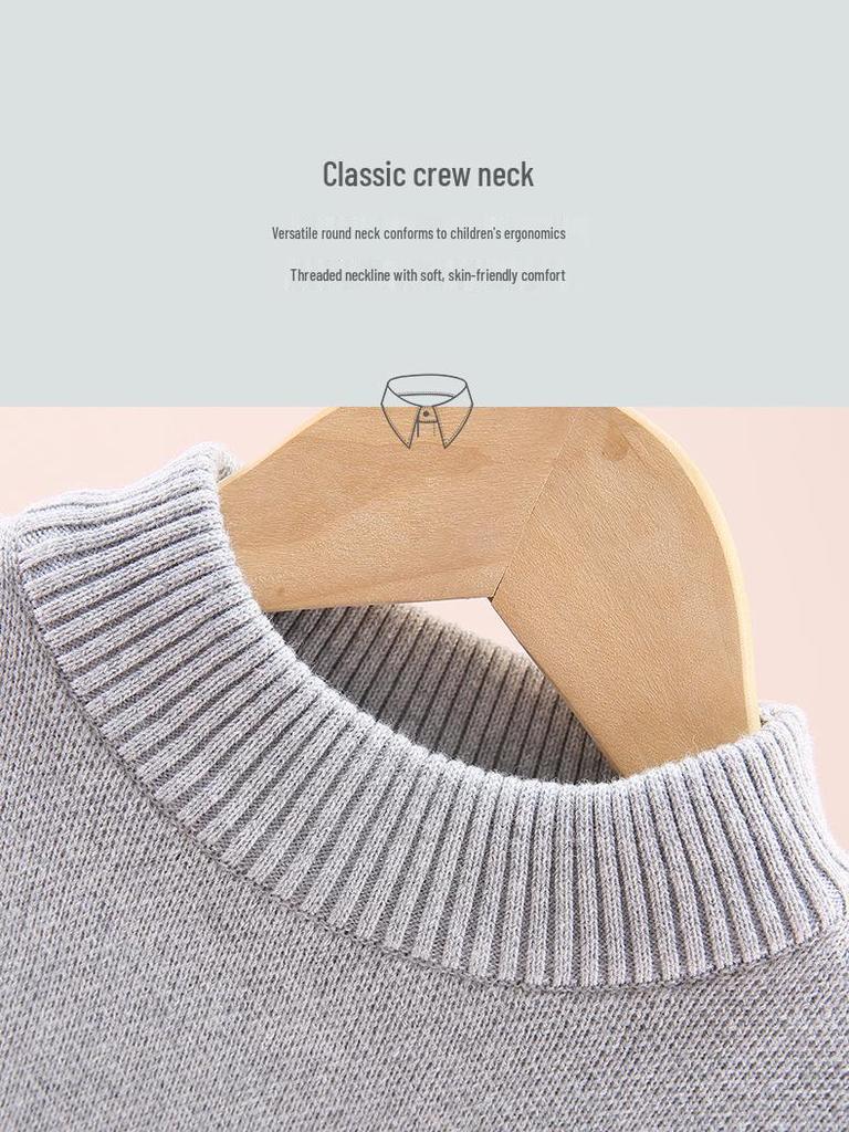 Stylischer Strickpullover für Jungen - Verdickte Herbst-/Winter-Unterwäsche für große Kinder