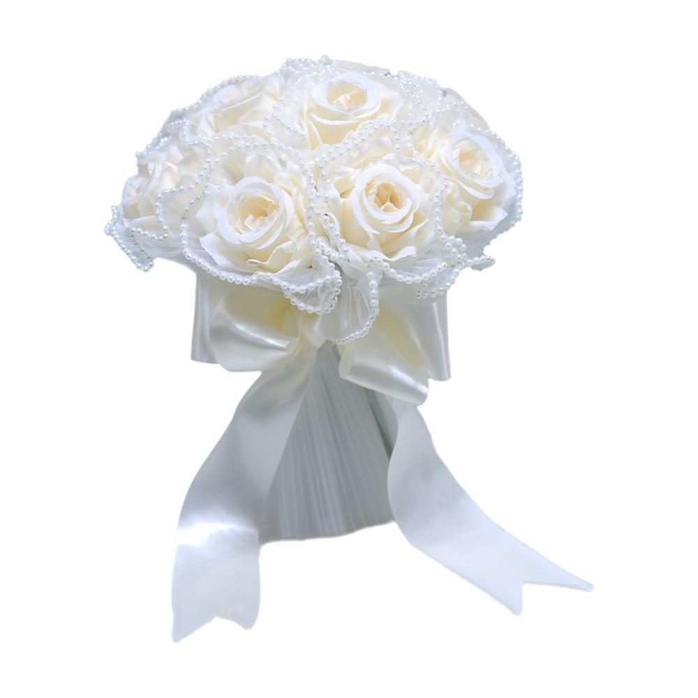 Pearl Wedding Bouquets Romantic Bridal Bouquets Artificial Hand Bouquet  Wedding Accessories
