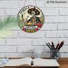 2D Flat, 1pc Round Aluminum Tequila Served Here Sign, Mexican Sugar Skull & Sombrero Metal Wall Art, Day of the Dead Style Tequila Bar Decor