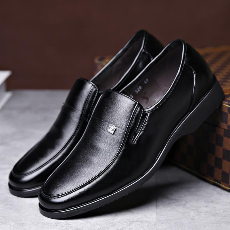 Mens Business Formal Shoes Artificial Leather Casual Slip-On Flat Shoes