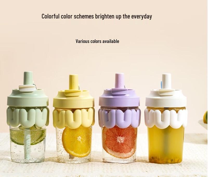 

LOCK&LOCK LLG770 Heat-Resistant Glass Cup with Straw