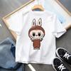 Kids 2-13Y+ T-shirts Children Cartoon Cute Short Sleeved Shirt Boys Girls Summer Travel Fashion Clothing Cotton White Kids Clothes