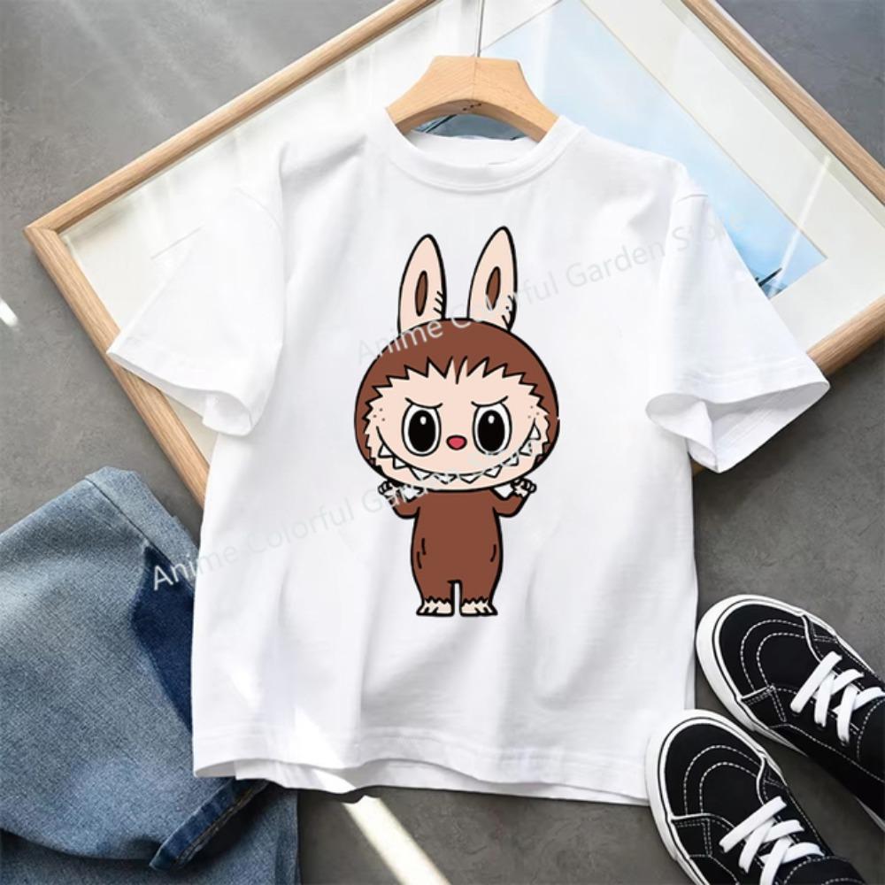Kids 2-13Y+ T-shirts Children Cartoon Cute Short Sleeved Shirt Boys Girls Summer Travel Fashion Clothing Cotton White Kids Clothes