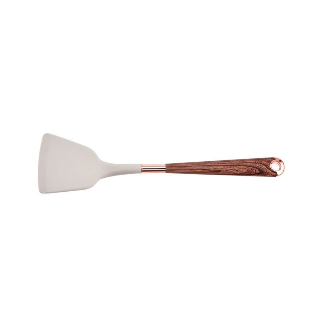 Long Wooden Handle Cooking Tool Set Silicone Spatula Tools Frying Spatula  Kitchen Utensils