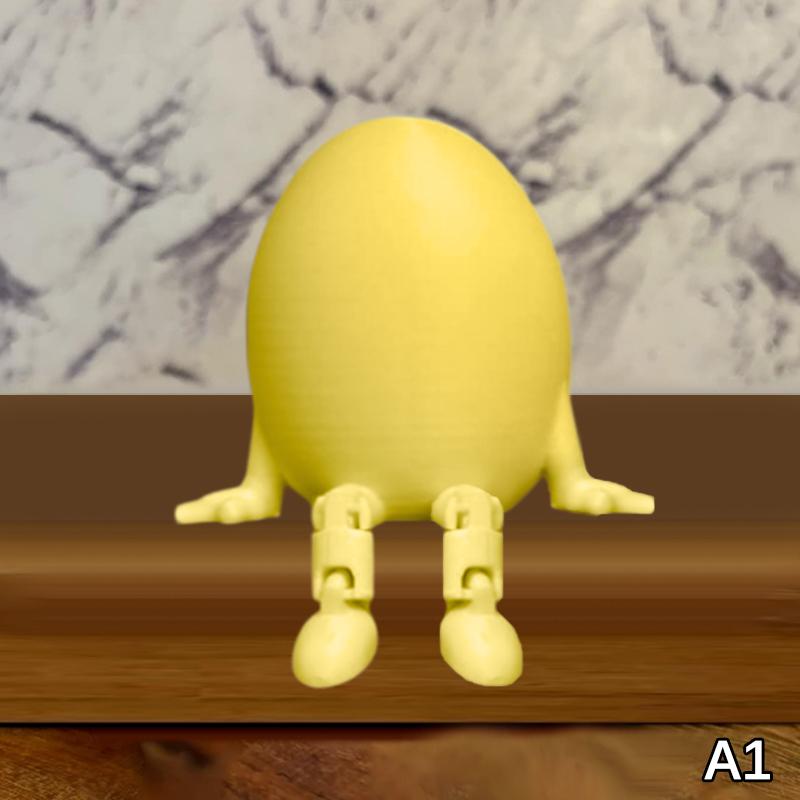 Articulated Bunny Egg Figurine Easter Decoration Movable Leg Joint Egg Statue Home Office Desktop Ornament And Gift