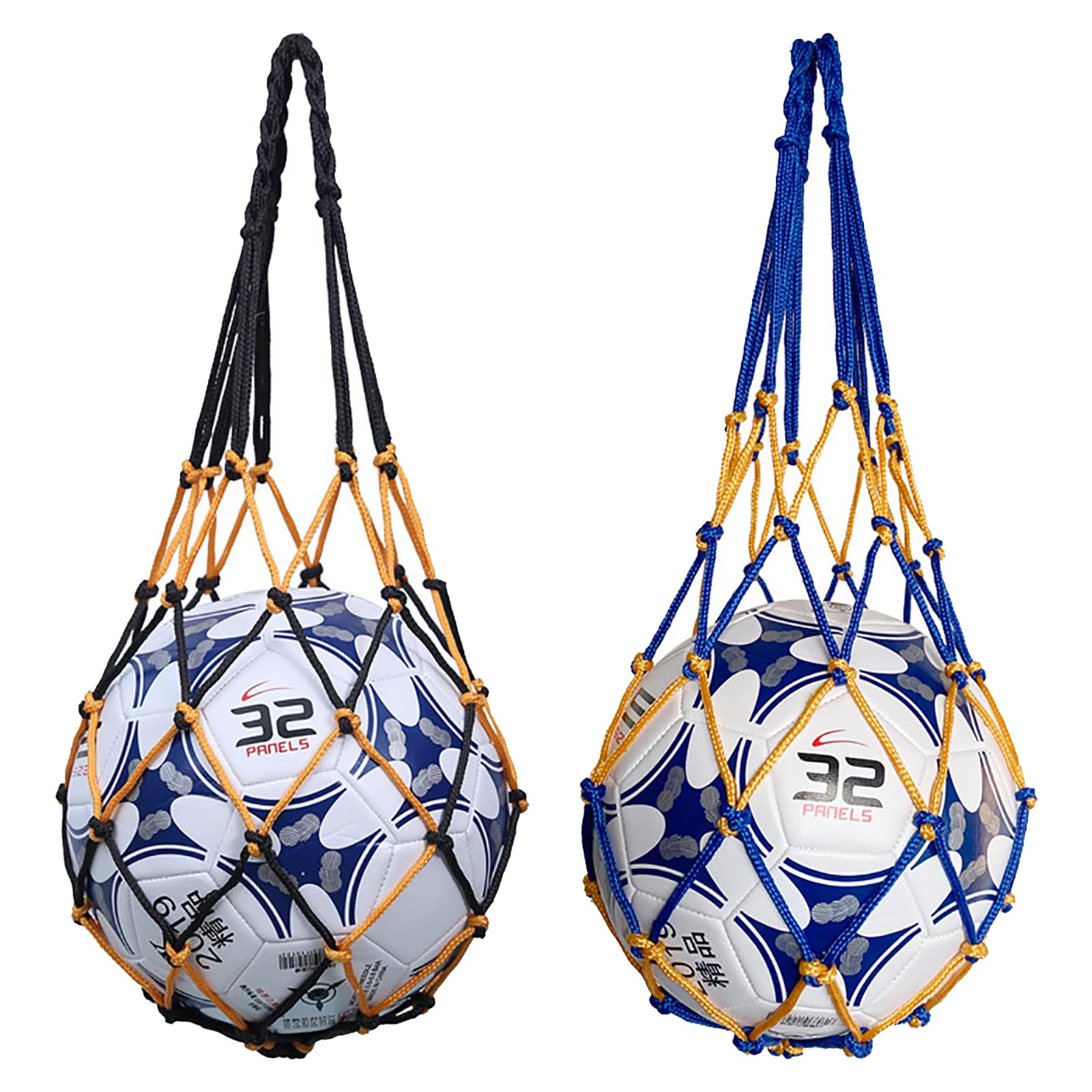 

2 шт. Простая сумка для мячей, сетчатая сумка для переноски и хранения, желтый, черный, футбол/волейбол/баскетбол (Синий + Желтый)