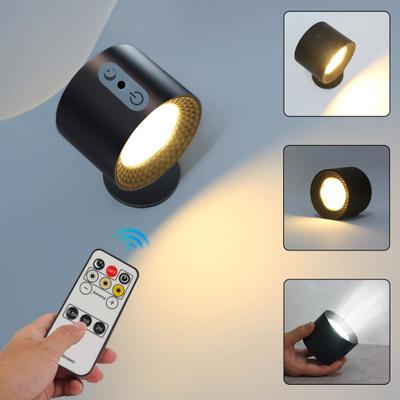 LED-Wandlampe mit Fernbedienung, einstellbare Helligkeit, Farbtemperatur, wiederaufladbare Wandhalterung, Nachttischlampe, Nachtlicht