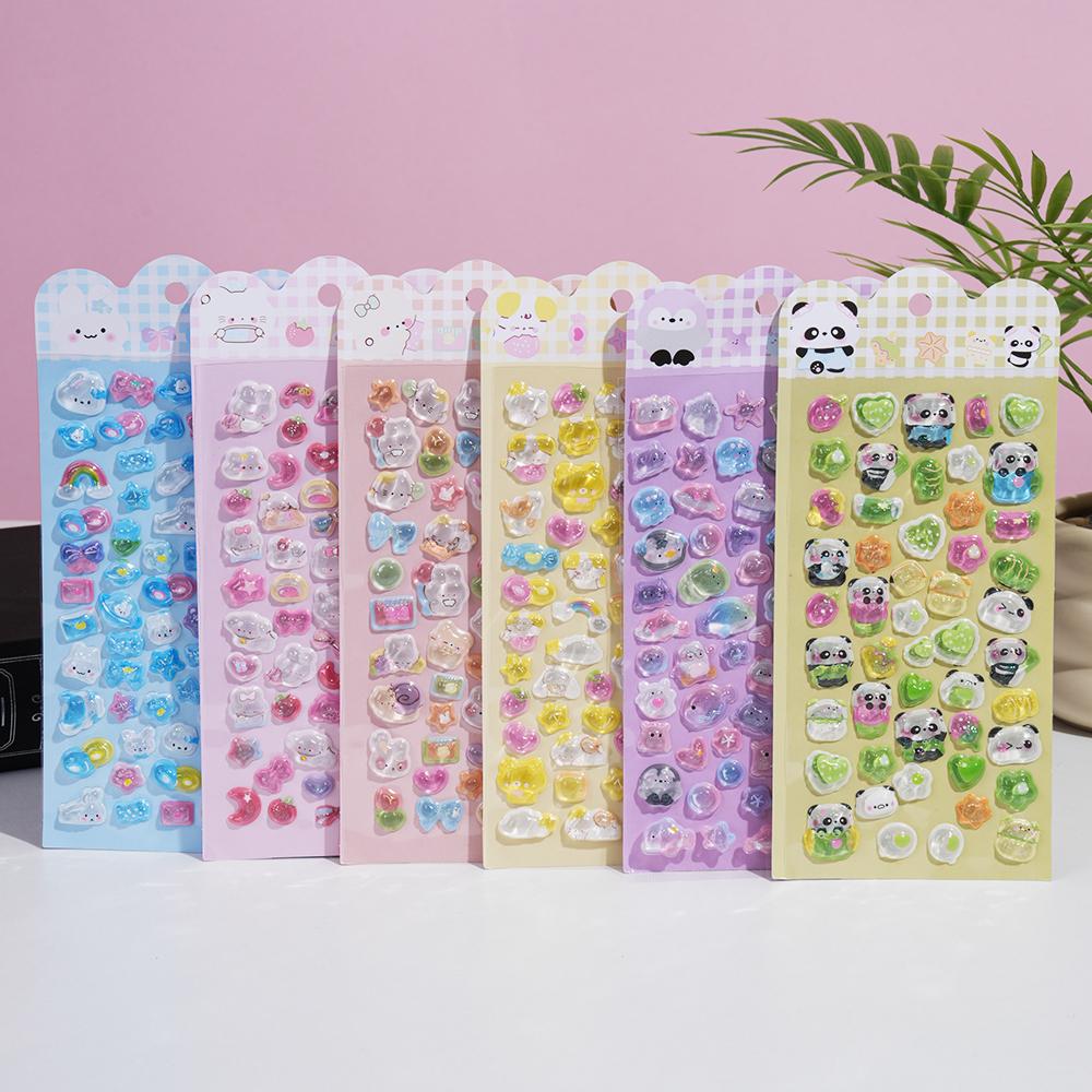 New 3D Embossed Stickers Cartoon Stickers Phone Case Decorations Planner Stickers Stationery Stickers Party Favors
