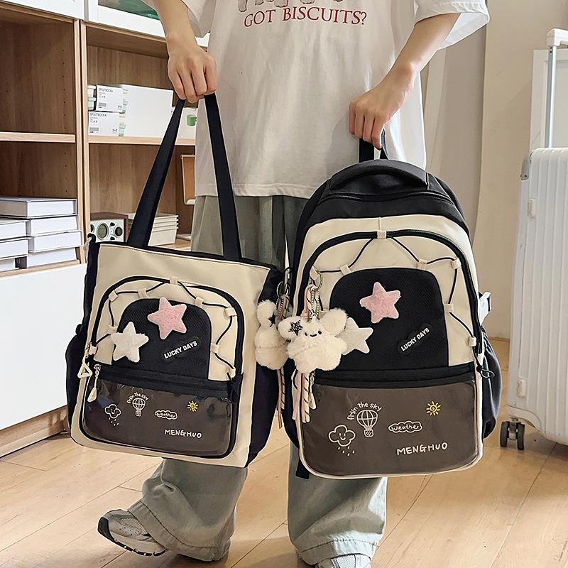 High Value Schoolbags for Female Junior High School Students  Large Capacity Cute and Light Make Up Bags  Shoulder Bags.