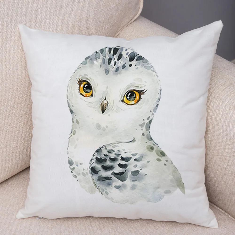 Watercolor Cute Animal Cushion Cover Sofa Home Decor Zebra Giraffe Hippo Monkey Lion Fox