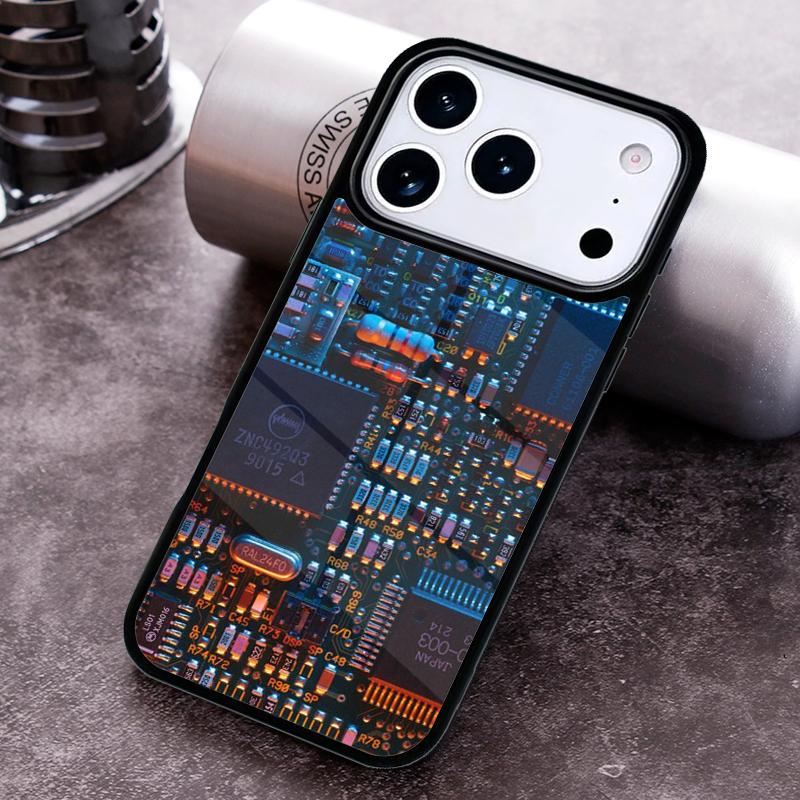 Motherboard Circuit Board Phone Case for iPhone 17 16 15 Pro Max Air 14 13 12 11 Plus Shockproof Capa Cover
