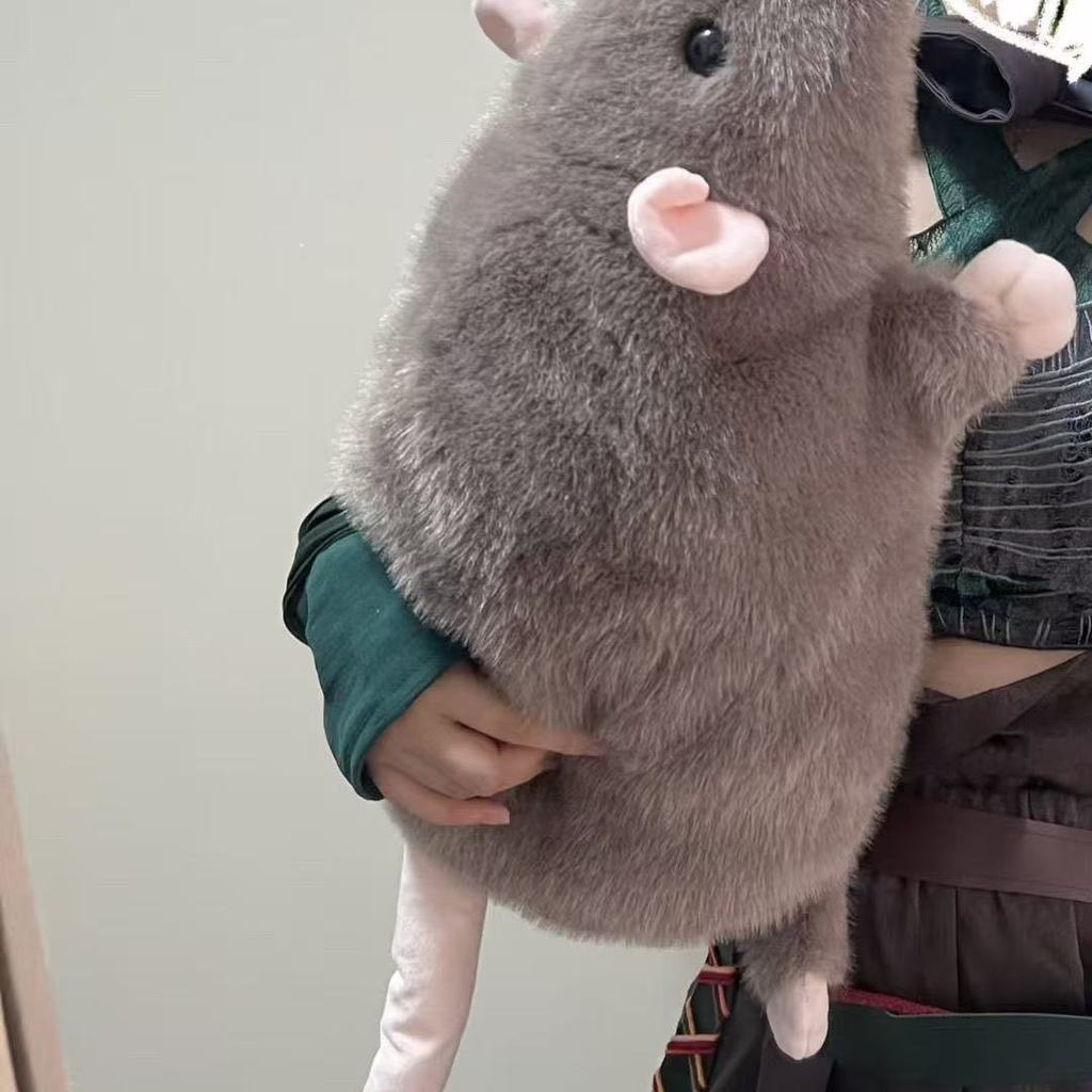 Cute Plush Rat Doll Realistic Large Rat Figurine Bed Pillow Plush Toy Birthday/Christmas Gift