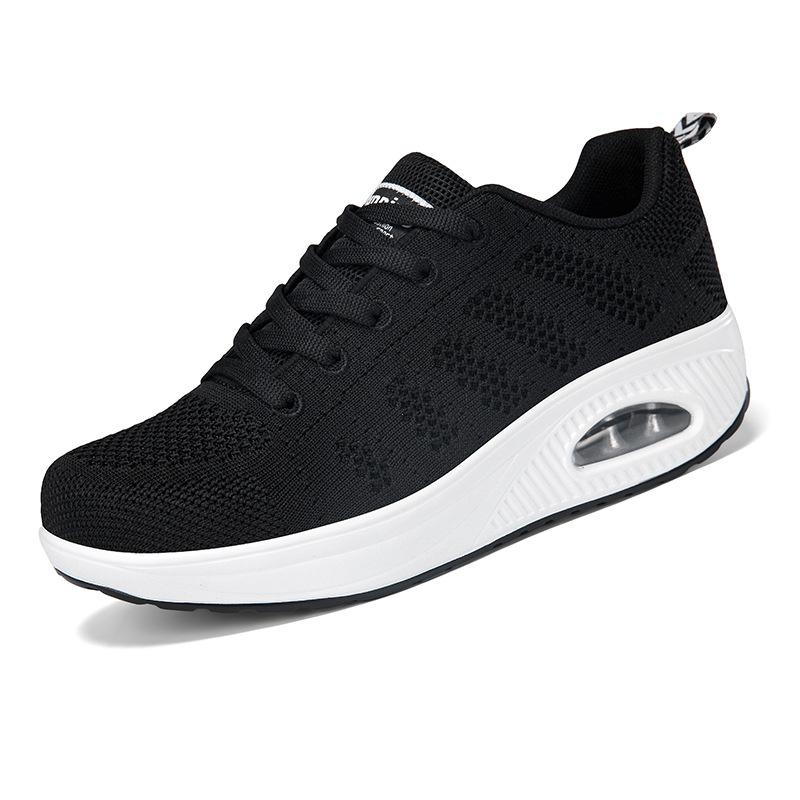 

Sneakers women s mesh breathable casual shoes 2025 new thick-soled heightening non-slip rocking shoes women s travel shoes 35
