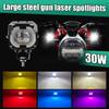 Motocyklové denní světlo Devil Eye Mini reflektor 30W RGB Vysoce výkonný jasný hliníkový přídavný světlomet Dálkové/tlumené mlhové světlo