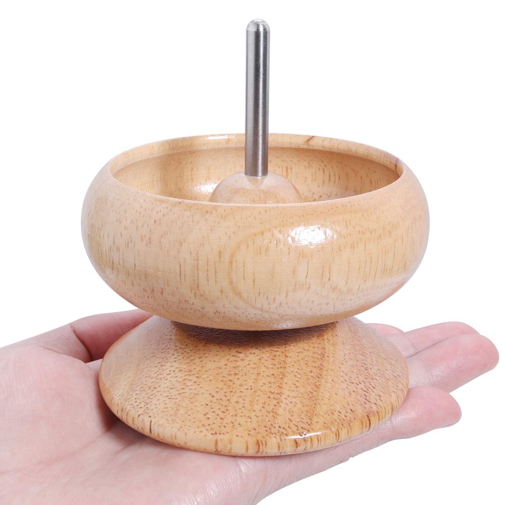 1 Set Wooden Spin Beading Tools Beads Storage Bowl Kit with Needle for DIY Bracelet Neckalce Jewelry Craft Beading Supplies