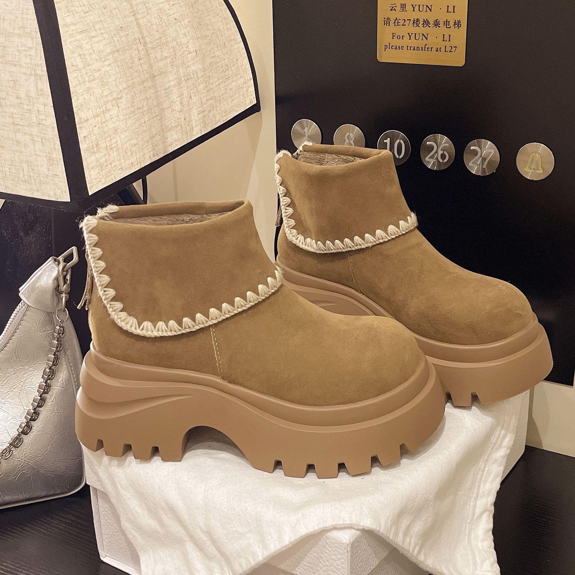 

Suede small boots women s new thin thick-soled snow boots fashion boots in autumn and winter 2025 40 хакі