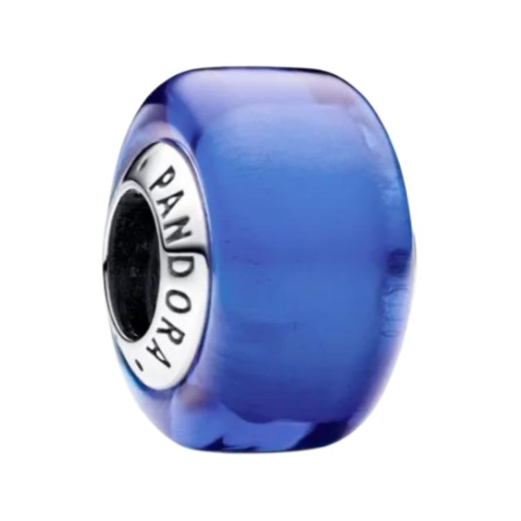 Pandora Logo Engraved Design Sterling Silver Pendant Women pendant Blue 793105C00 Box