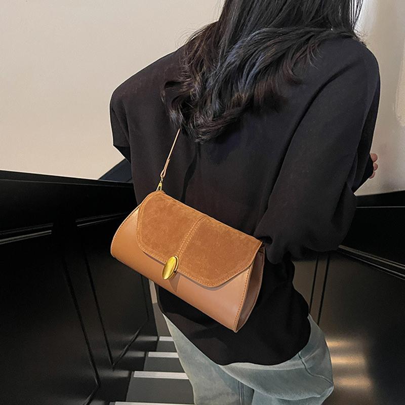 Yogodlns Fashion PU Shoulder Bag Stylish Crossbody Bag Adjustable Strap Vintage Small Tote Bag Trendy Commuting Bag Slouchy Hobo Bag