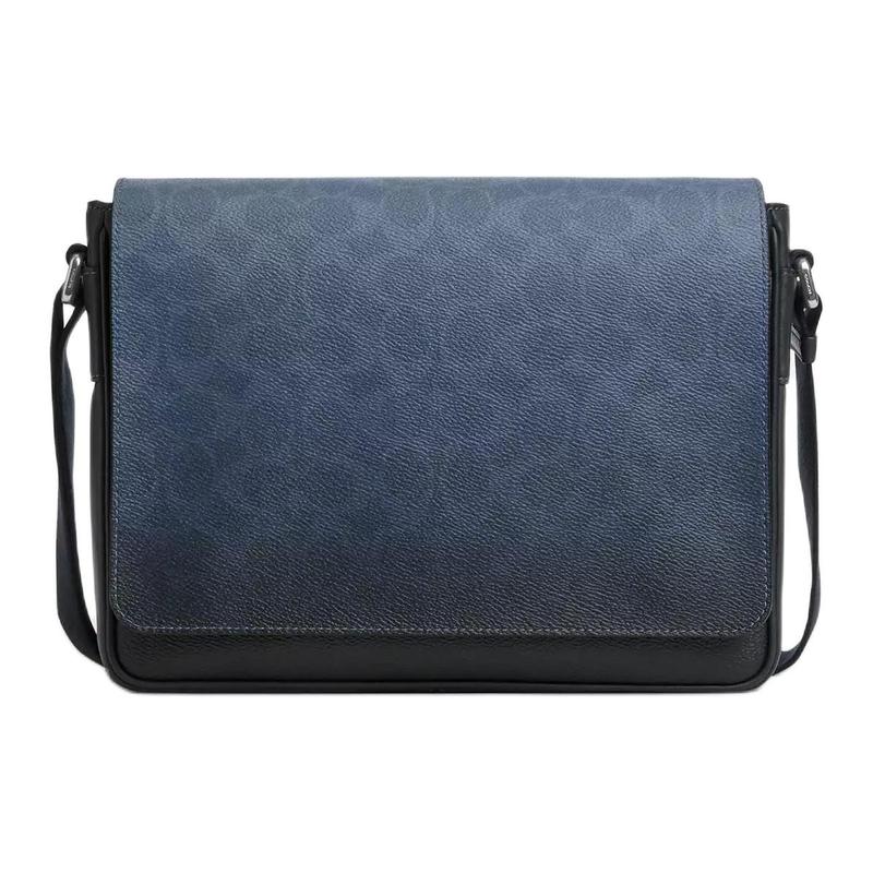 

COACH JACK 26 classic presbyopia all over print cow leather and artificial leather shoulder crossbody bag men s blue синій